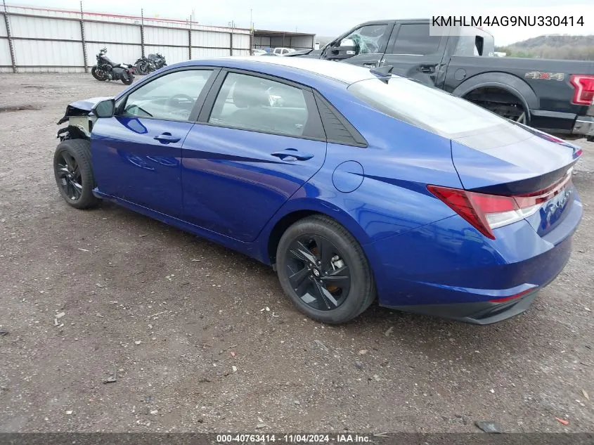 2022 Hyundai Elantra Sel VIN: KMHLM4AG9NU330414 Lot: 40763414