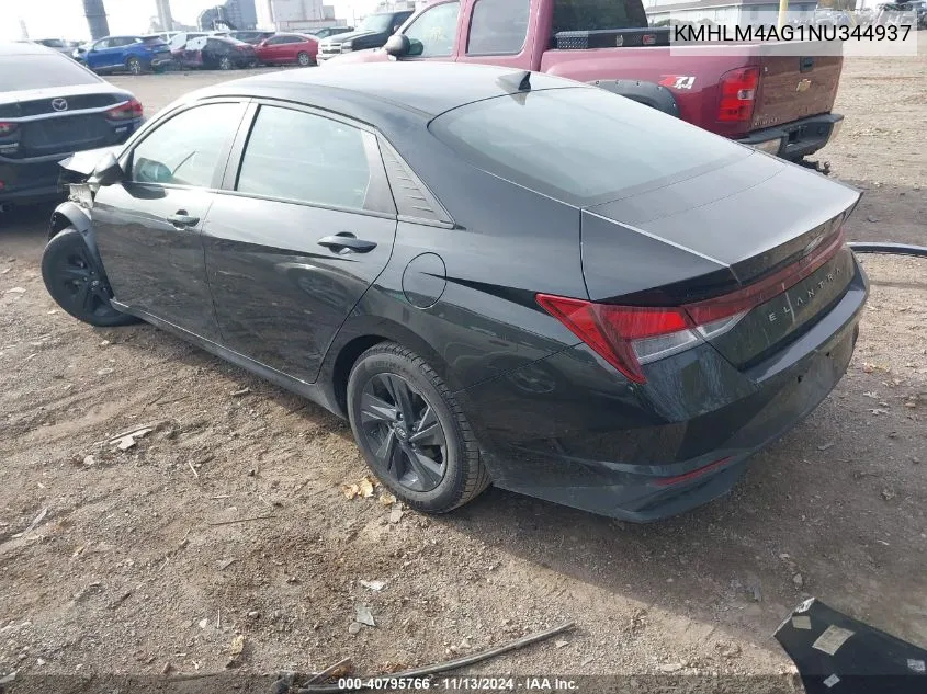 2022 Hyundai Elantra Sel VIN: KMHLM4AG1NU344937 Lot: 40795766