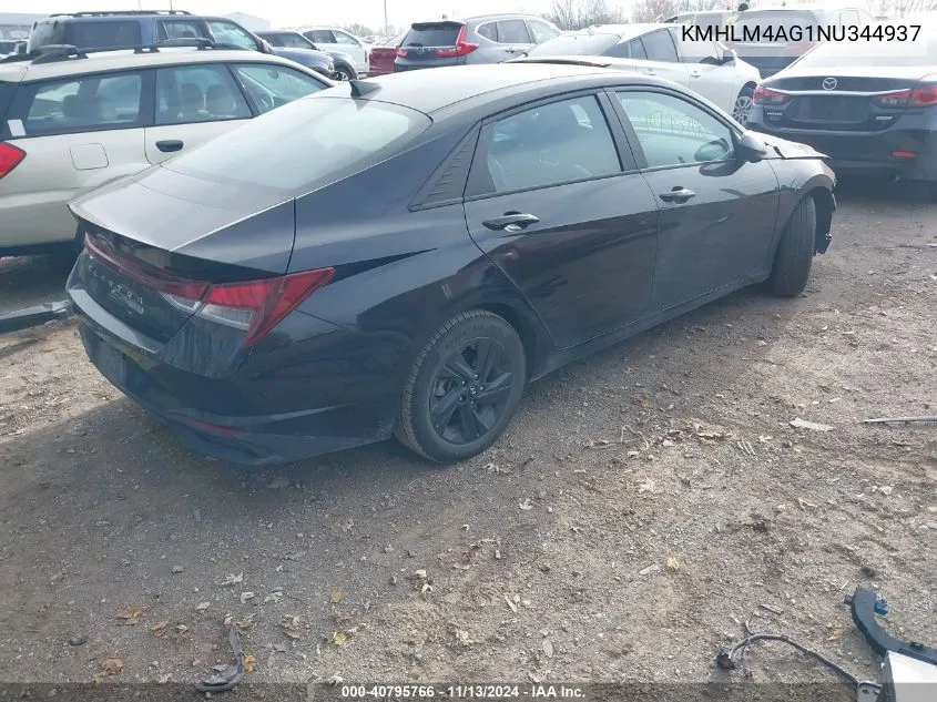 2022 Hyundai Elantra Sel VIN: KMHLM4AG1NU344937 Lot: 40795766