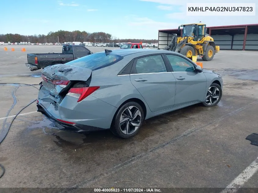 2022 Hyundai Elantra Limited VIN: KMHLP4AG2NU347823 Lot: 40805823