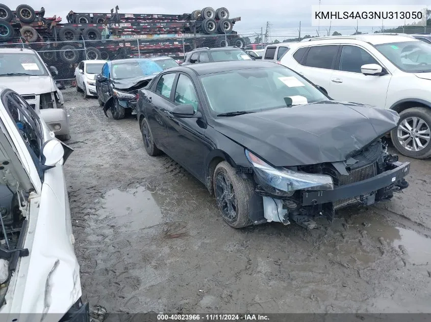 2022 Hyundai Elantra Sel VIN: KMHLS4AG3NU313050 Lot: 40823966