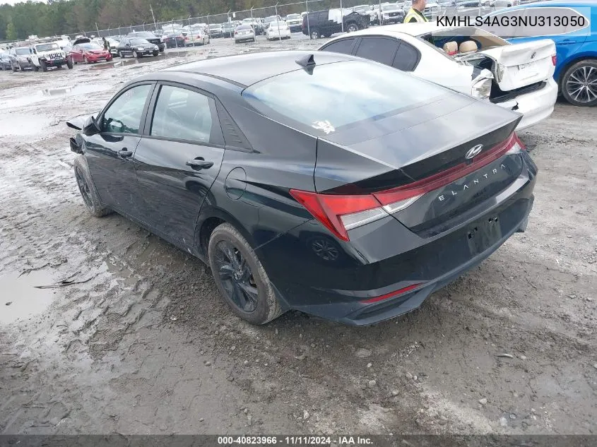 2022 Hyundai Elantra Sel VIN: KMHLS4AG3NU313050 Lot: 40823966