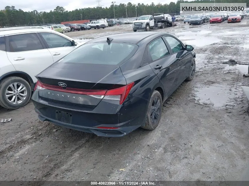 2022 Hyundai Elantra Sel VIN: KMHLS4AG3NU313050 Lot: 40823966