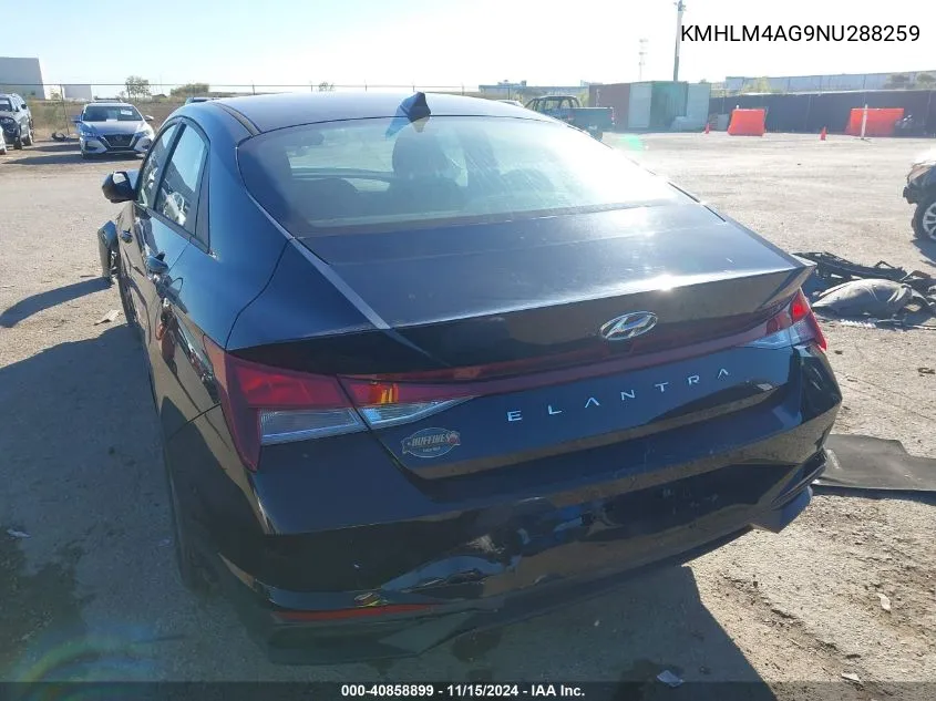 2022 Hyundai Elantra Sel VIN: KMHLM4AG9NU288259 Lot: 40858899