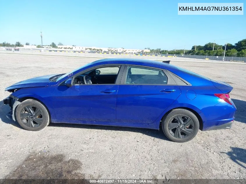 KMHLM4AG7NU361354 2022 Hyundai Elantra Sel