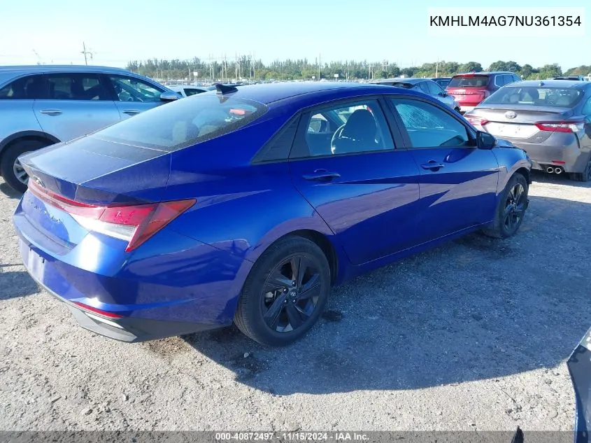 KMHLM4AG7NU361354 2022 Hyundai Elantra Sel