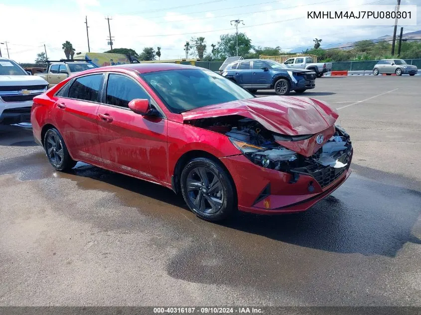 KMHLM4AJ7PU080301 2023 Hyundai Elantra Hybrid Blue