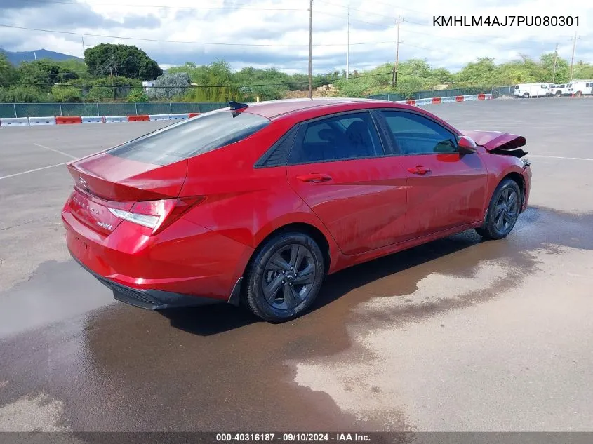 KMHLM4AJ7PU080301 2023 Hyundai Elantra Hybrid Blue