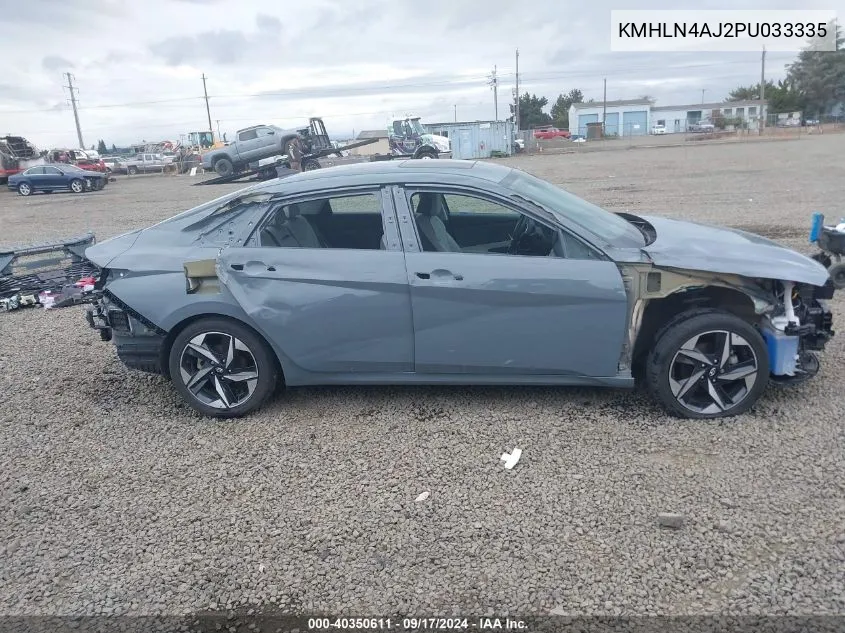 2023 Hyundai Elantra Hybrid Limited VIN: KMHLN4AJ2PU033335 Lot: 40350611