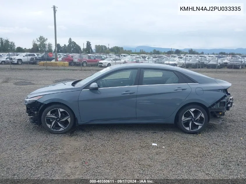 2023 Hyundai Elantra Hybrid Limited VIN: KMHLN4AJ2PU033335 Lot: 40350611