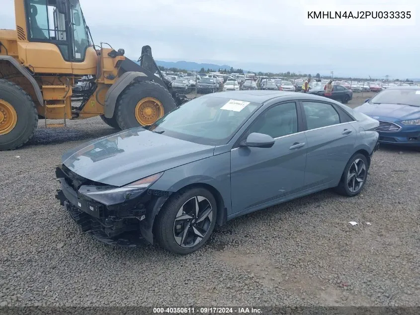 2023 Hyundai Elantra Hybrid Limited VIN: KMHLN4AJ2PU033335 Lot: 40350611