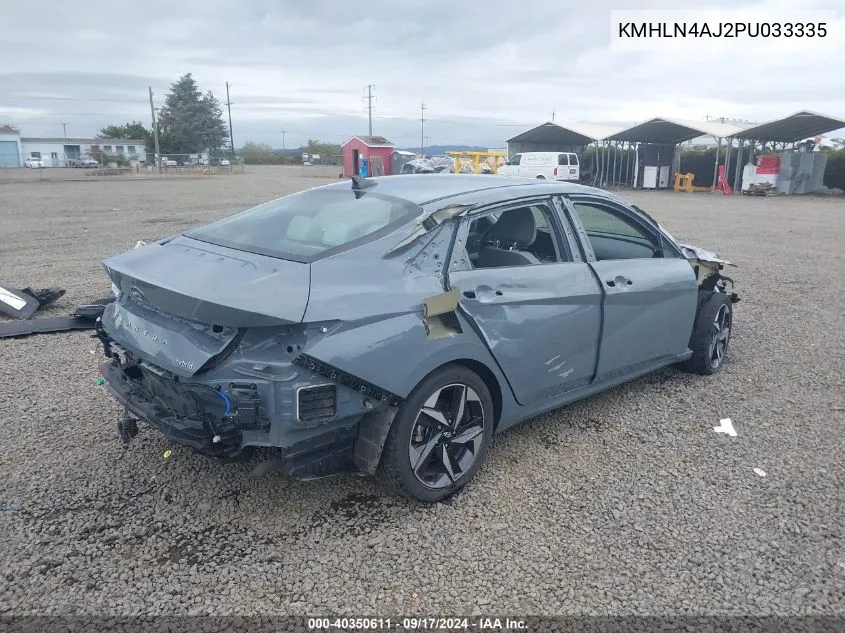 2023 Hyundai Elantra Hybrid Limited VIN: KMHLN4AJ2PU033335 Lot: 40350611