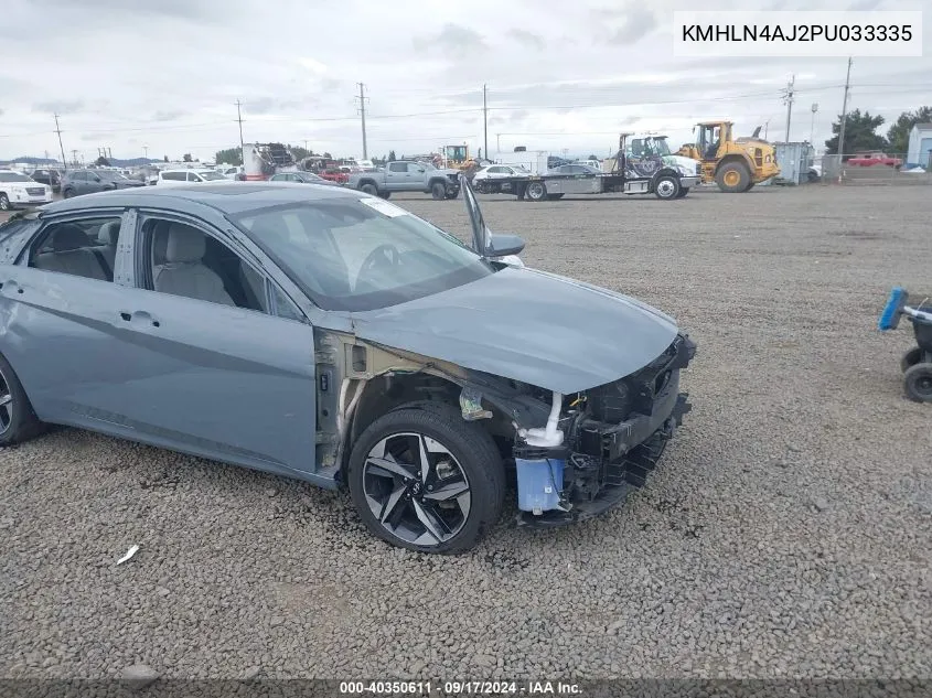 2023 Hyundai Elantra Hybrid Limited VIN: KMHLN4AJ2PU033335 Lot: 40350611