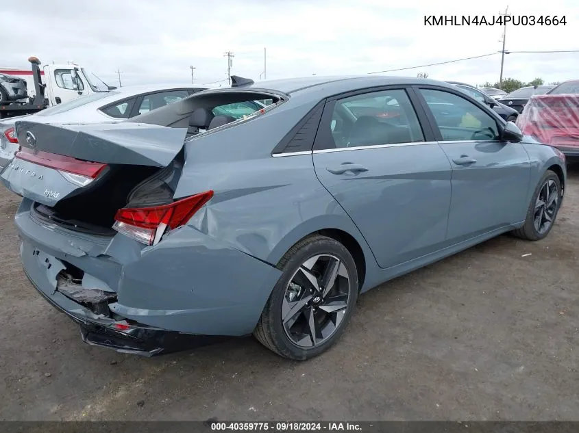 2023 Hyundai Elantra Hybrid Limited VIN: KMHLN4AJ4PU034664 Lot: 40359775