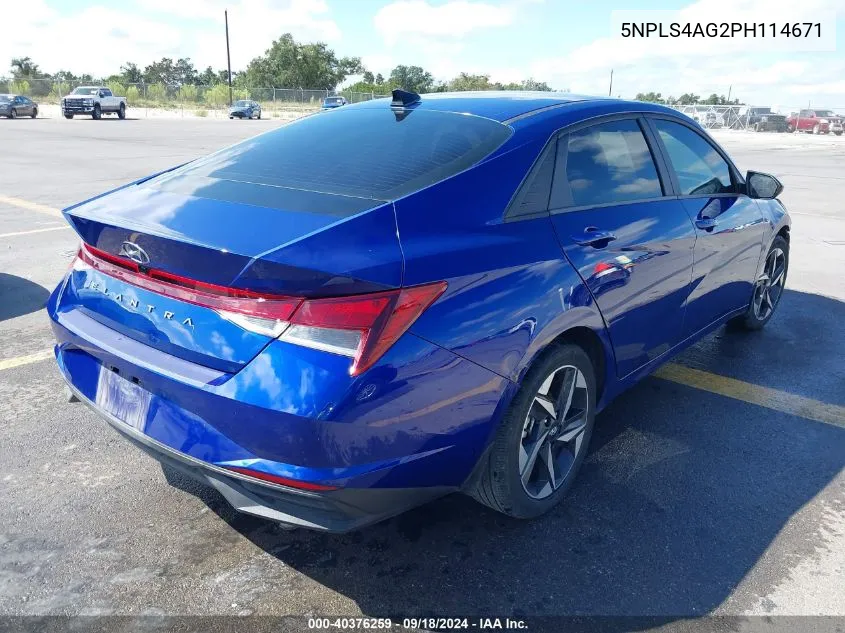 2023 Hyundai Elantra Sel VIN: 5NPLS4AG2PH114671 Lot: 40376259