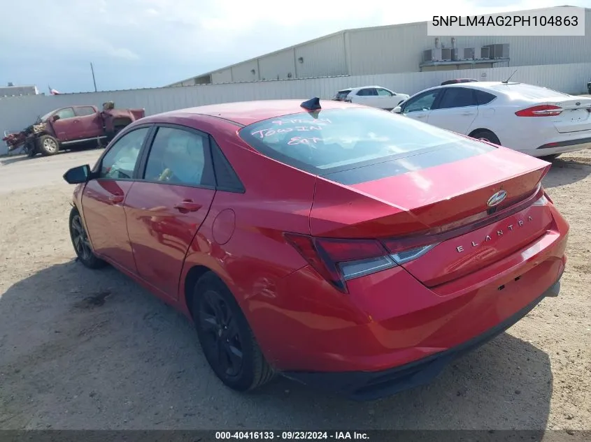 2023 Hyundai Elantra Sel VIN: 5NPLM4AG2PH104863 Lot: 40416133