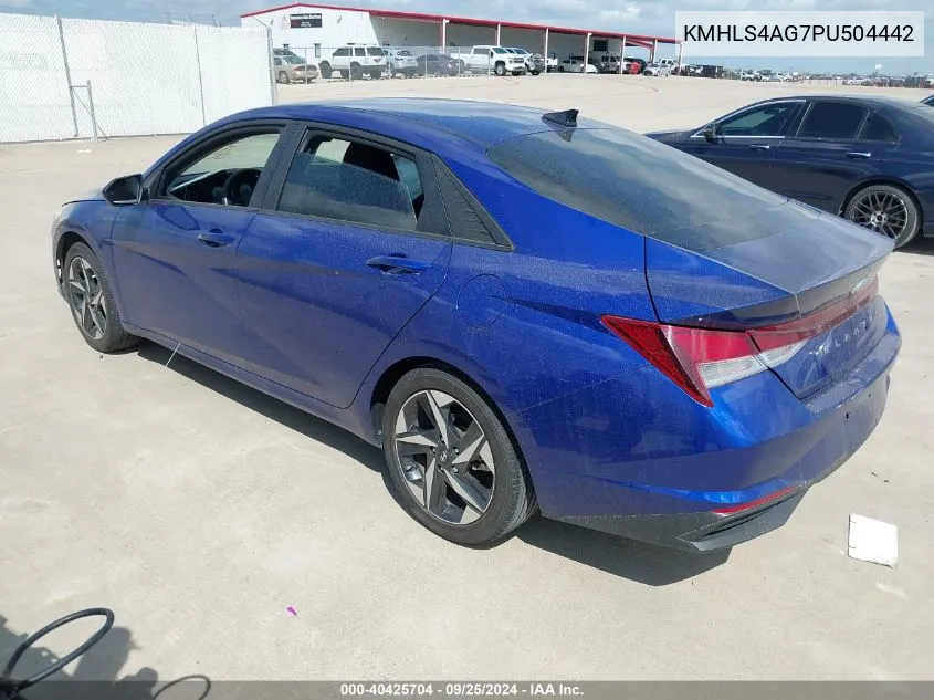 2023 Hyundai Elantra Sel VIN: KMHLS4AG7PU504442 Lot: 40425704