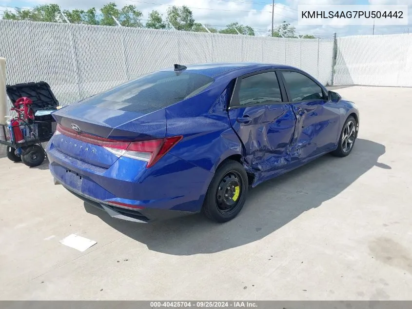 KMHLS4AG7PU504442 2023 Hyundai Elantra Sel