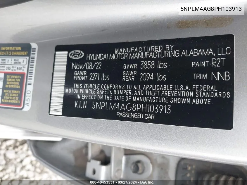 5NPLM4AG8PH103913 2023 Hyundai Elantra Sel