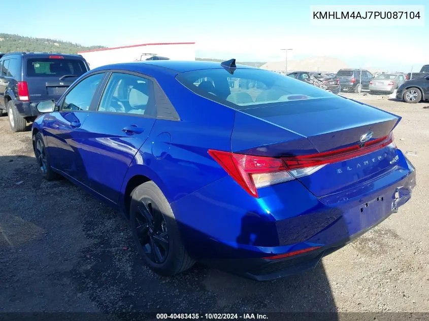 2023 Hyundai Elantra Hybrid Blue VIN: KMHLM4AJ7PU087104 Lot: 40483435