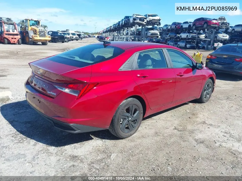 KMHLM4AJ2PU085969 2023 Hyundai Elantra Hybrid Blue