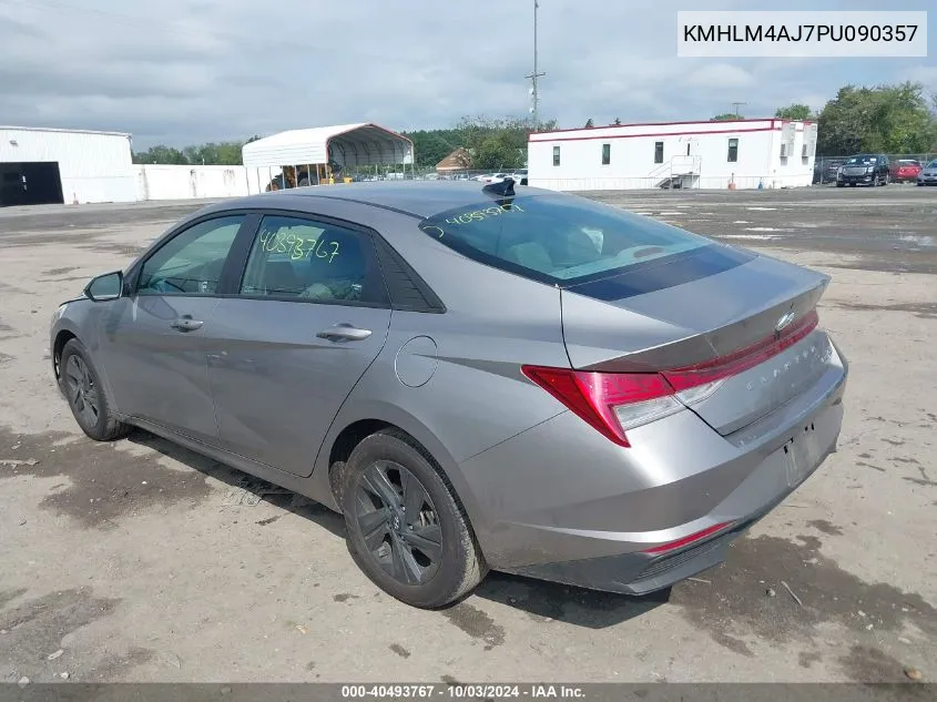 KMHLM4AJ7PU090357 2023 Hyundai Elantra Hybrid Blue