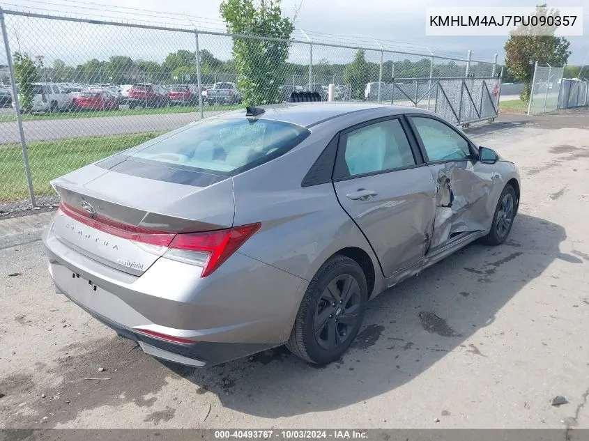 KMHLM4AJ7PU090357 2023 Hyundai Elantra Hybrid Blue