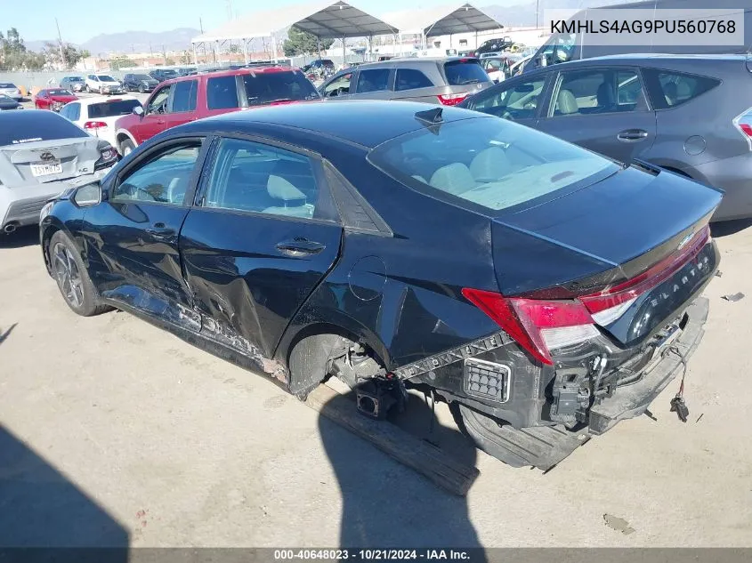 2023 Hyundai Elantra Sel VIN: KMHLS4AG9PU560768 Lot: 40648023