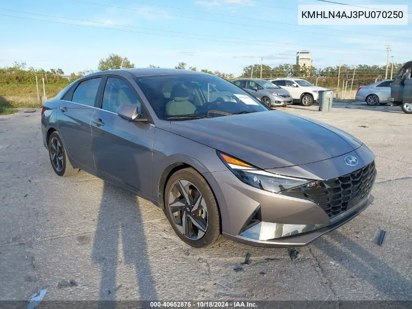 2023 Hyundai Elantra Hybrid Limited VIN: KMHLN4AJ3PU070250 Lot: 40652875