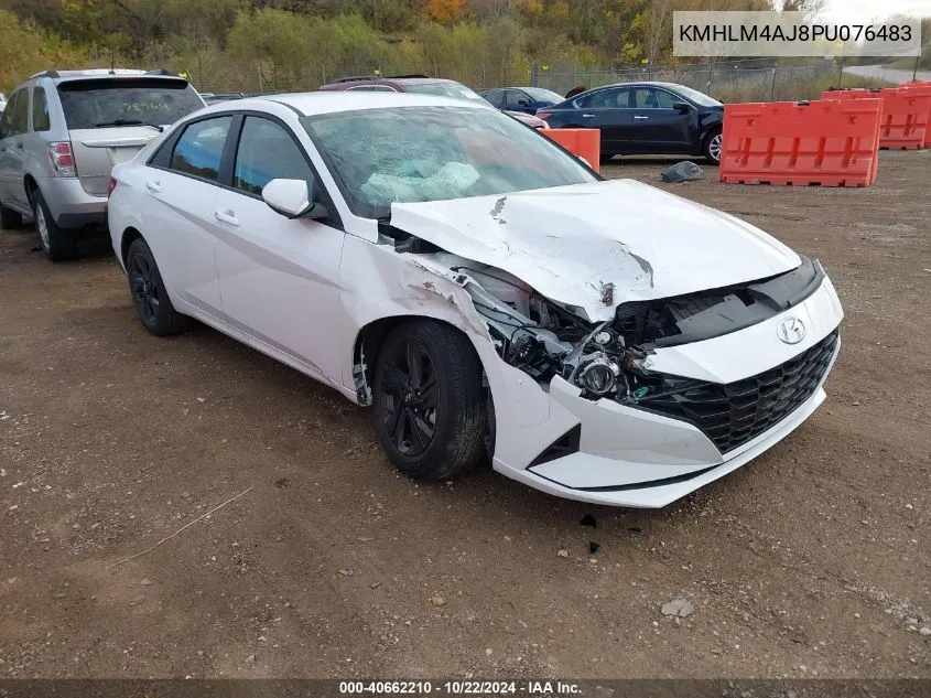 KMHLM4AJ8PU076483 2023 Hyundai Elantra Hybrid Blue