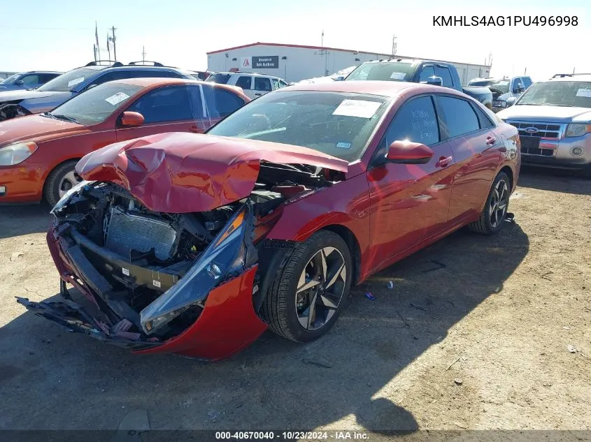 KMHLS4AG1PU496998 2023 Hyundai Elantra Sel