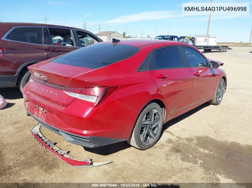 2023 Hyundai Elantra Sel VIN: KMHLS4AG1PU496998 Lot: 40670040