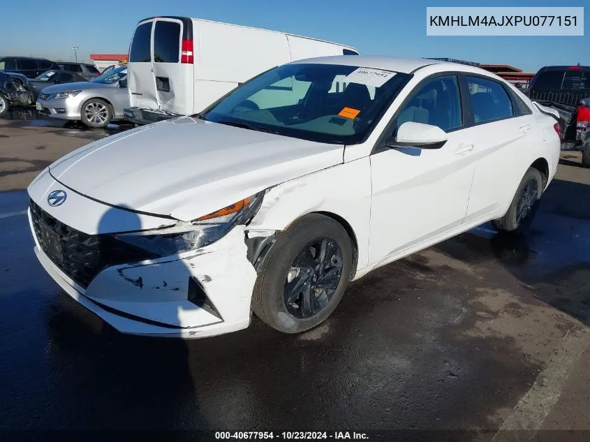 KMHLM4AJXPU077151 2023 Hyundai Elantra Hybrid Blue