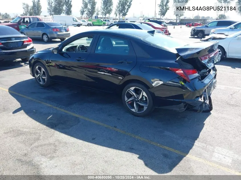 2023 Hyundai Elantra Sel VIN: KMHLS4AG8PU521184 Lot: 40680095