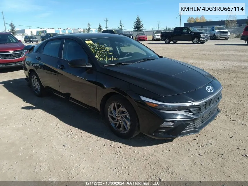 KMHLM4DG3RU667114 2024 Hyundai Elantra Sel