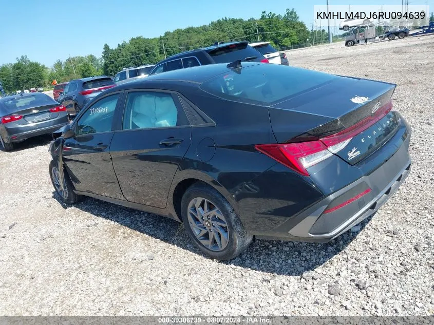 KMHLM4DJ6RU094639 2024 Hyundai Elantra Hybrid Blue