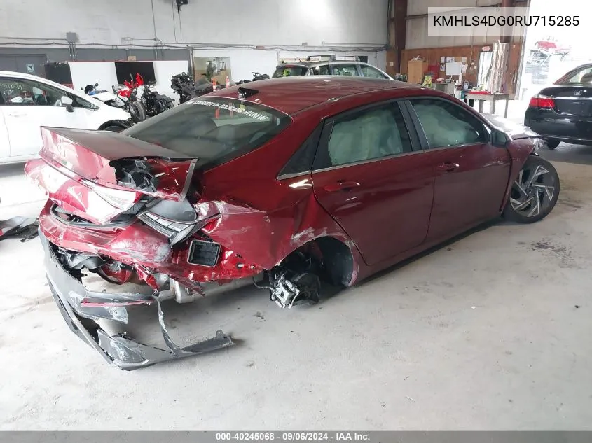 KMHLS4DG0RU715285 2024 Hyundai Elantra Sel