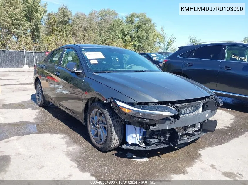 2024 Hyundai Elantra Hybrid Blue VIN: KMHLM4DJ7RU103090 Lot: 40334993