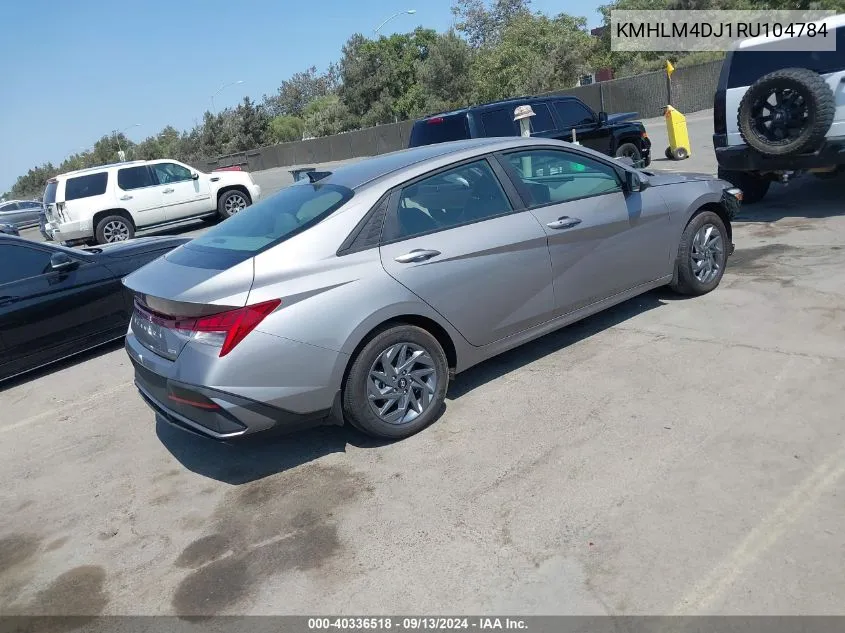 KMHLM4DJ1RU104784 2024 Hyundai Elantra Hybrid Blue