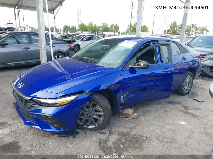 2024 Hyundai Elantra Hybrid Blue VIN: KMHLM4DJ3RU094601 Lot: 40395136