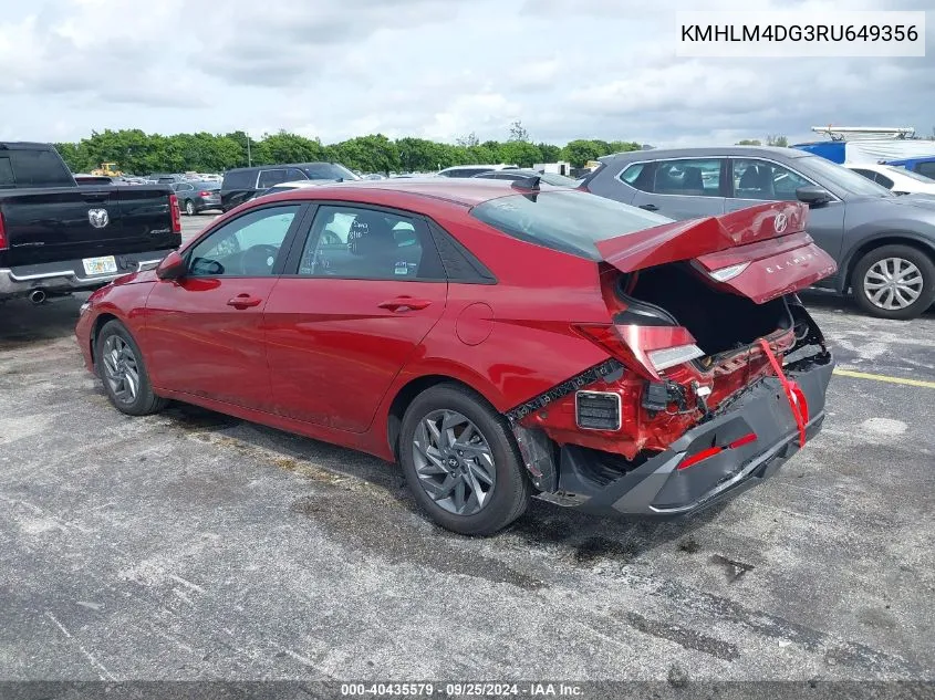 KMHLM4DG3RU649356 2024 Hyundai Elantra Sel