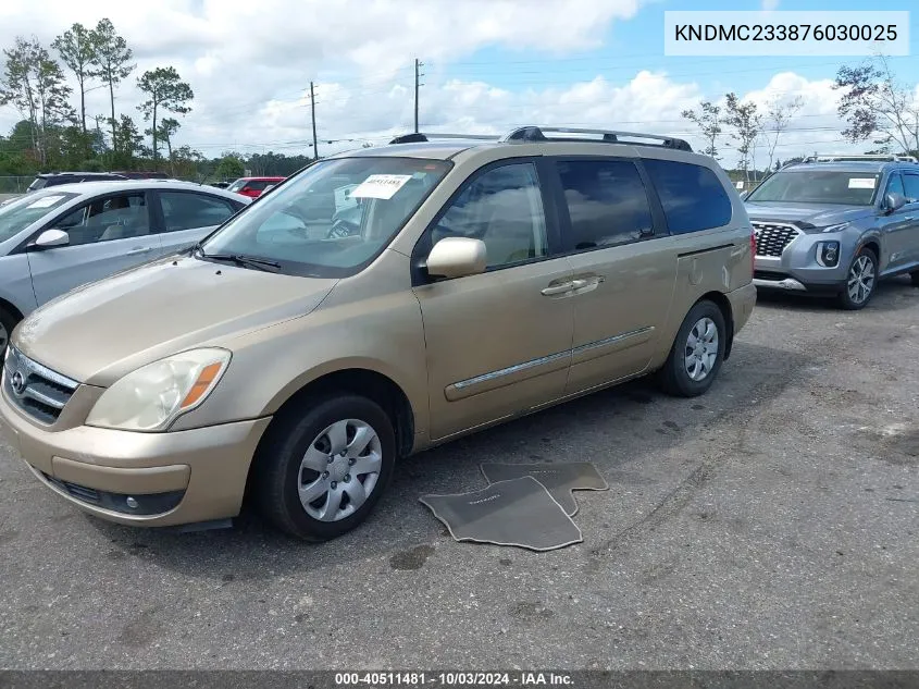 2007 Hyundai Entourage Gls/Limited/Se VIN: KNDMC233876030025 Lot: 40511481