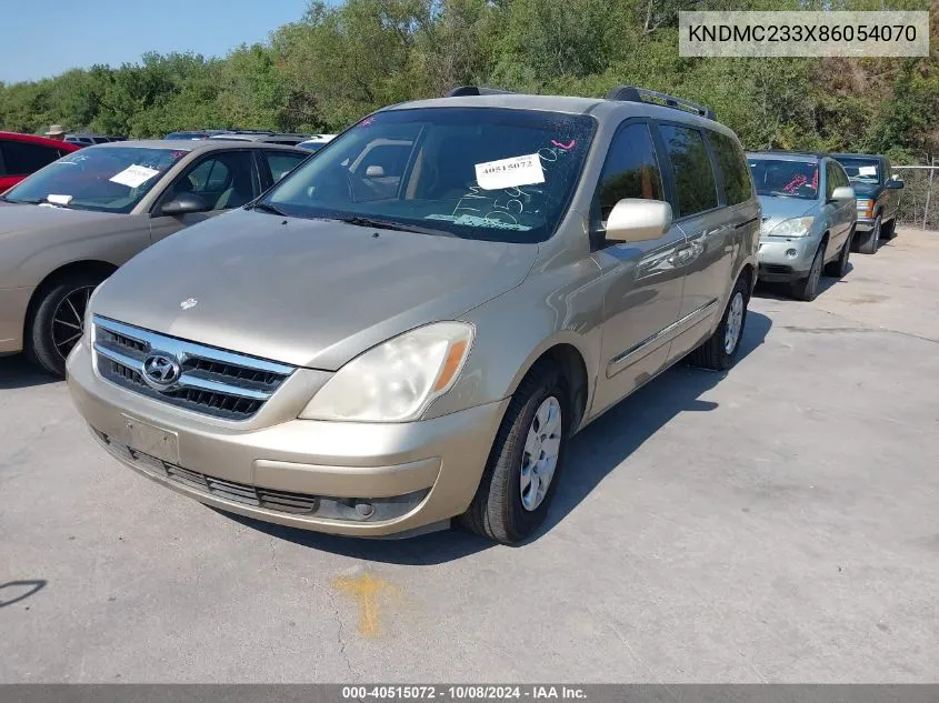 2008 Hyundai Entourage Gls/Limited VIN: KNDMC233X86054070 Lot: 40515072