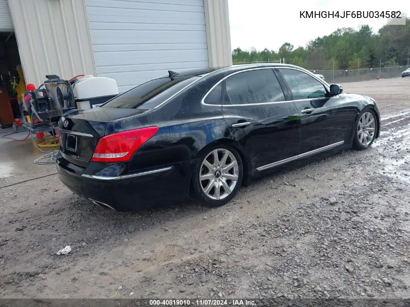 2011 Hyundai Equus Ultimate VIN: KMHGH4JF6BU034582 Lot: 40819010