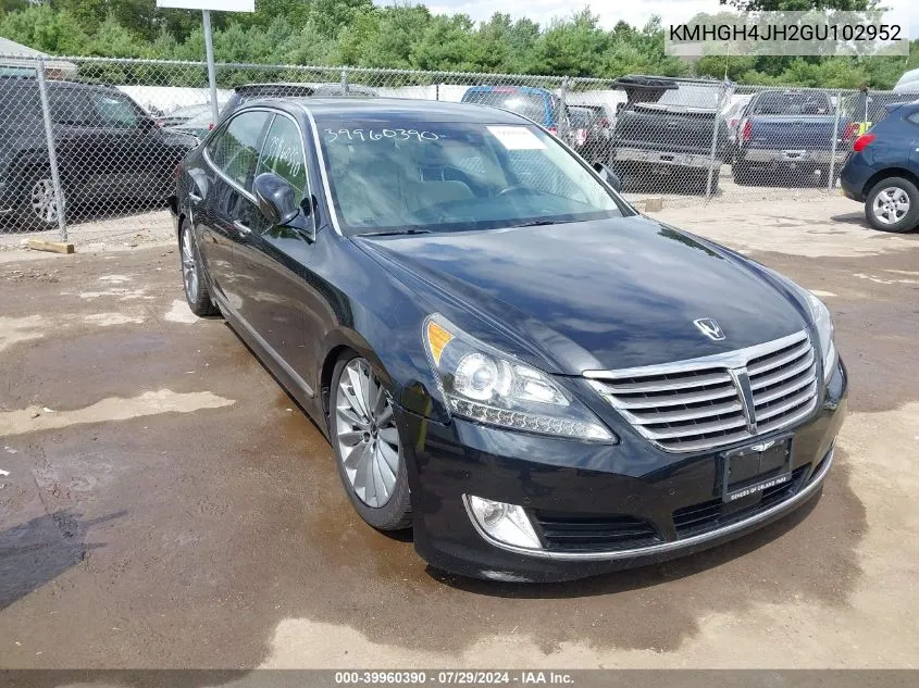 2016 Hyundai Equus Signature VIN: KMHGH4JH2GU102952 Lot: 39960390