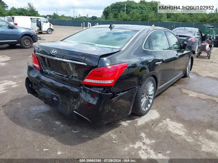 KMHGH4JH2GU102952 2016 Hyundai Equus Signature