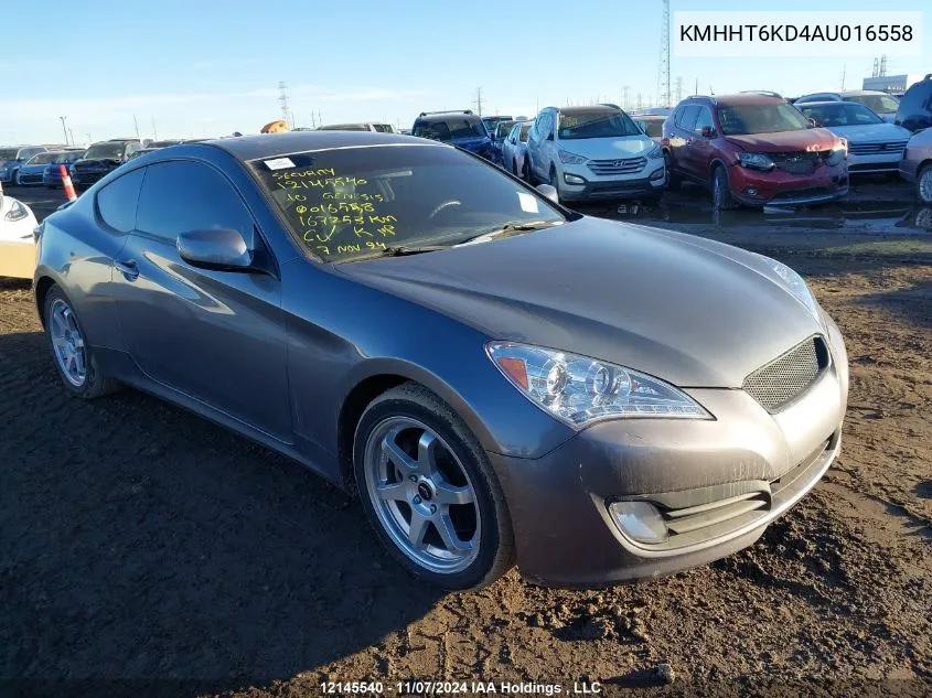 2010 Hyundai Genesis Coupe 2.0T VIN: KMHHT6KD4AU016558 Lot: 12145540