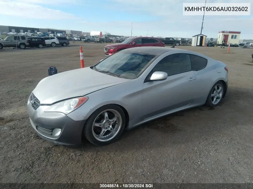 2010 Hyundai Genesis Coupe 2.0T VIN: KMHHT6KD6AU032602 Lot: 30048674