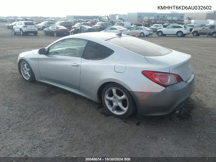 2010 Hyundai Genesis Coupe 2.0T VIN: KMHHT6KD6AU032602 Lot: 30048674