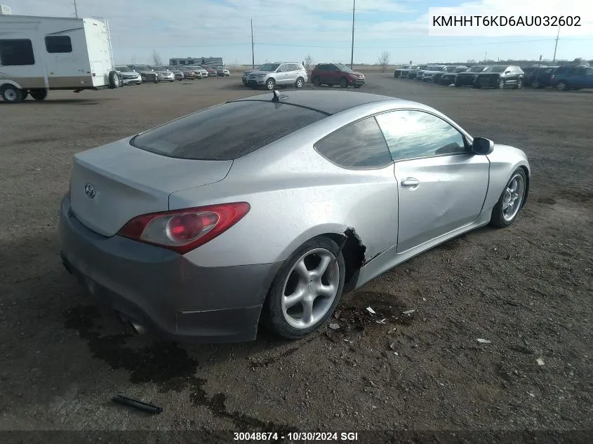 2010 Hyundai Genesis Coupe 2.0T VIN: KMHHT6KD6AU032602 Lot: 30048674